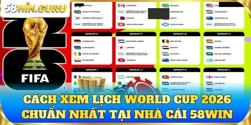 Cách xem lịch World Cup 2026 chuẩn nhất tại nhà cái 58win