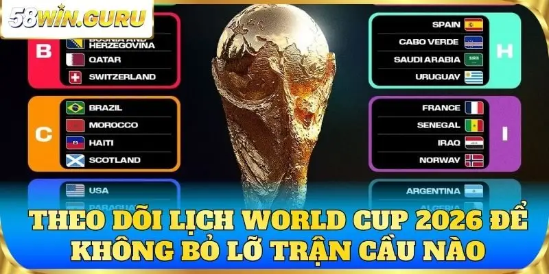 Theo dõi lịch World Cup 2026 để không bỏ lỡ trận cầu nào